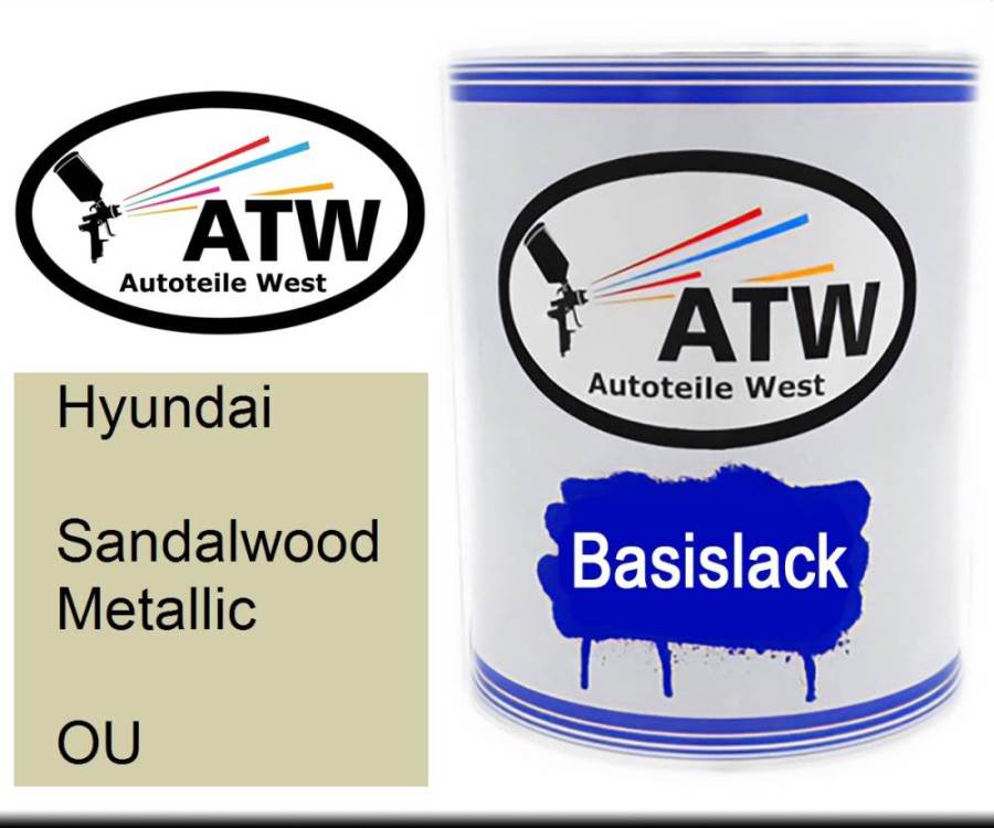 Hyundai, Sandalwood Metallic, OU: 1L Lackdose, von ATW Autoteile West.